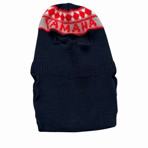 Vintage 80s Yamaha Knit Snowmobile Ski Mask Face Neck Gaiter Balaclava Hat Navy